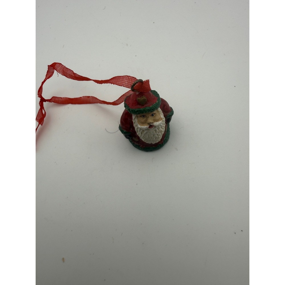 Vintage Miniature Santa Claus Christmas Ornament Red Resin Tiny Holiday Figurine